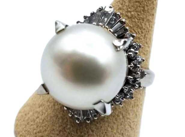 宝石買取 Pt900 パールダイヤモンドリング