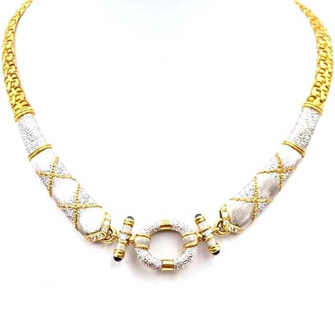 石川暢子買取　ダイヤモンドサファイアコンビネックレス