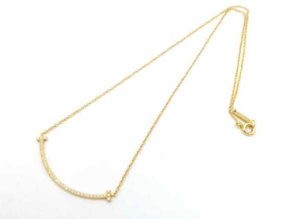 ティファニー 750YG ティファニーT スマイル ペンダント スモール ダイヤモンド