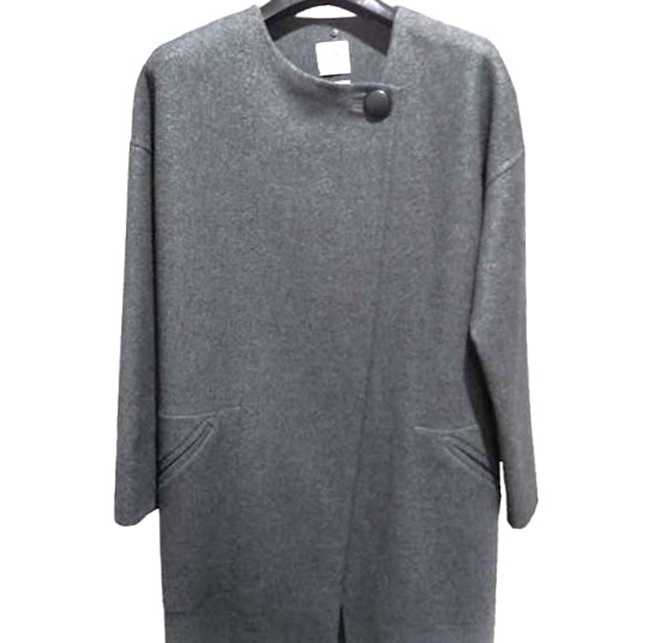 エルメス買取　ノーカラーロングコート　カシミヤ