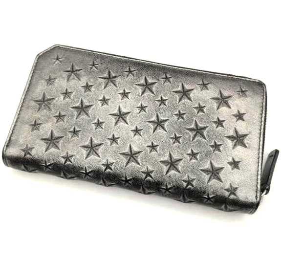 ジミーチュウ買取　ラウンドファスナー長財布　スターエンボス