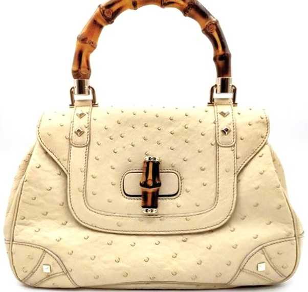 グッチ買取　バンブーバッグ　オーストリッチ　137351