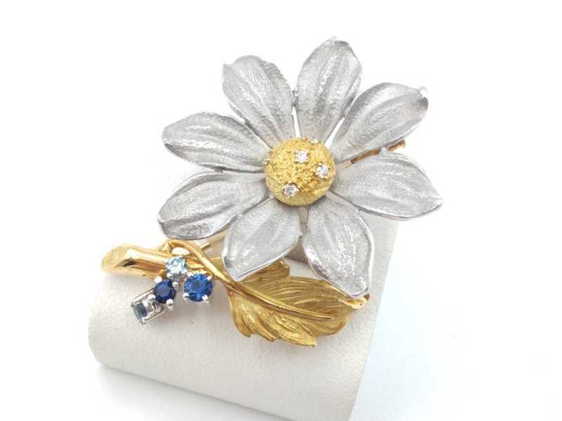 石川暢子 ブローチ 買取 ダイヤ サファイア