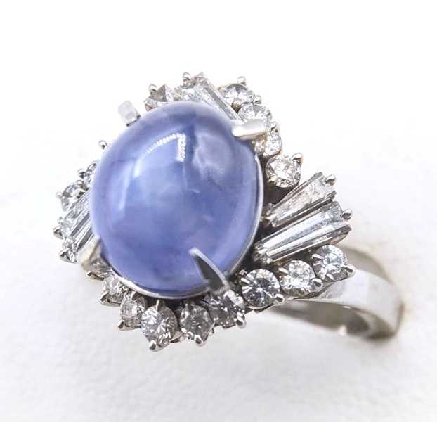 宝石買取　スターサファイアダイヤモンドリング　プラチナ