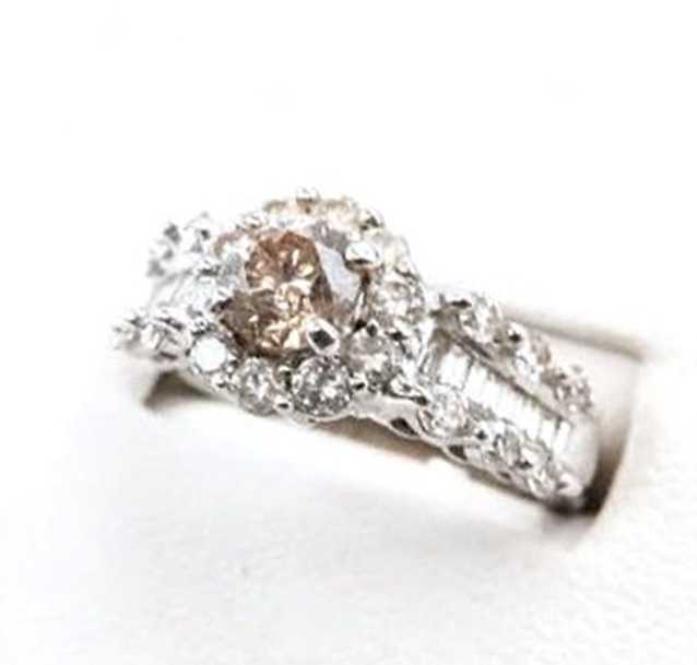宝石買取　ブラウンダイヤモンドリング　プラチナ