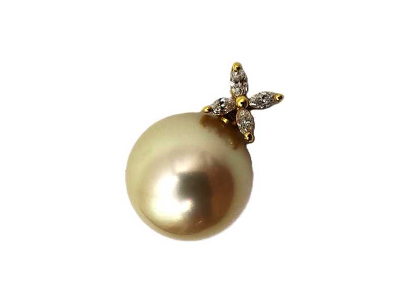 宝石買取 K18 ゴールデンパール ダイヤモンド ペンダントトップ