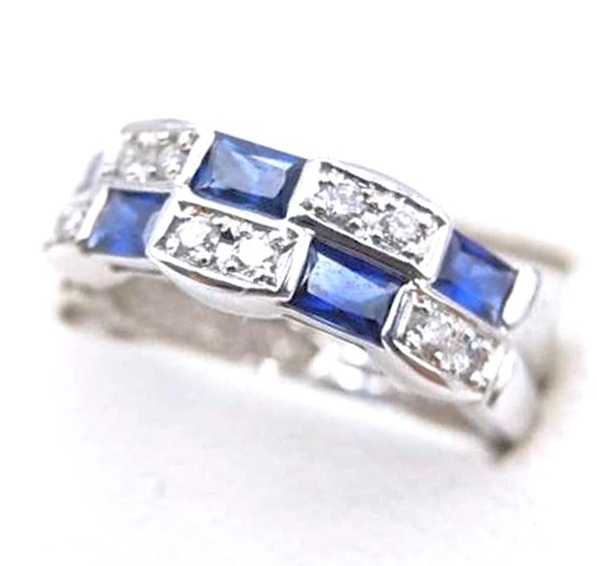 宝石買取　サファイアダイヤモンドリング　プラチナ
