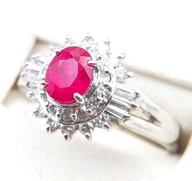 宝石買取　ルビーダイヤモンドリング　プラチナ