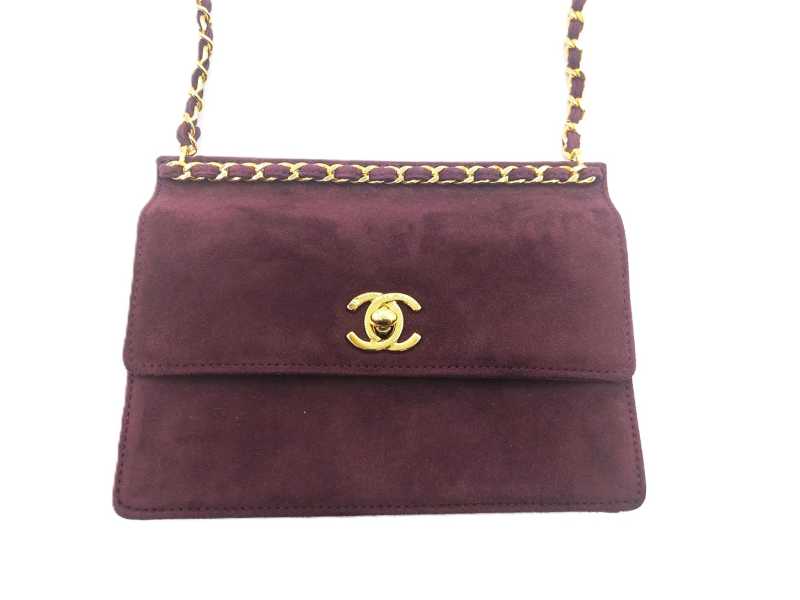 シャネル買取 スウェード ショートチェーンショルダー バッグ