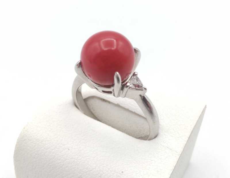 PT900リング　買取　珊瑚