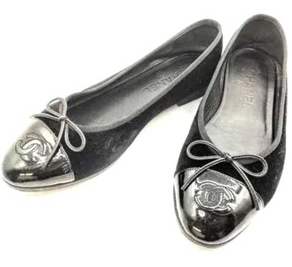 シャネル買取　フラットパンプス　スエード