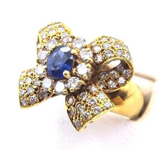 宝石買取　K18サファイアダイヤモンドリング