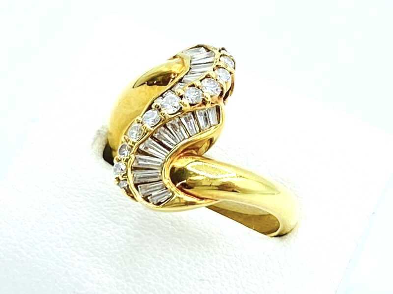 ダイヤモンド買取 K18イエローゴールド台 ダイヤモンド 0.70ct デザイン リング 