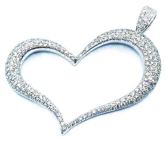 ダイヤモンド買取 K18 ホワイトゴールド台 ダイヤモンド 2.00ct ハート ペンダント