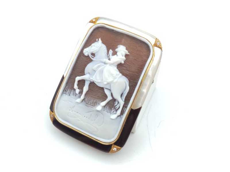 K18ブローチ　買取　カメオ