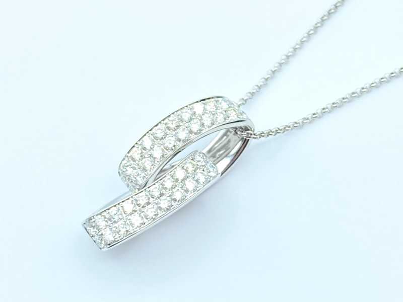 ダイヤモンド買取 K18ホワイトゴールド台 ダイヤモンドデザイン ネックレス