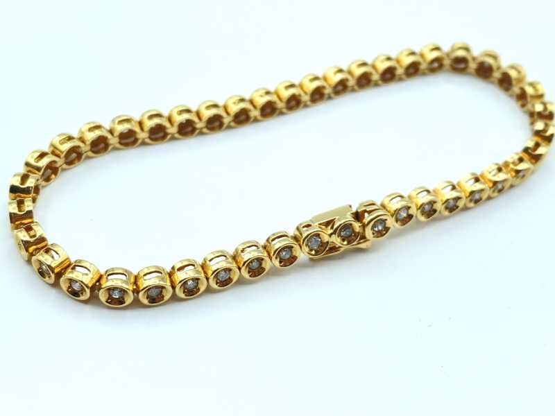 ダイヤモンド買取 K18イエローゴールド ダイヤモンド 1.00ct テニスブレスレット