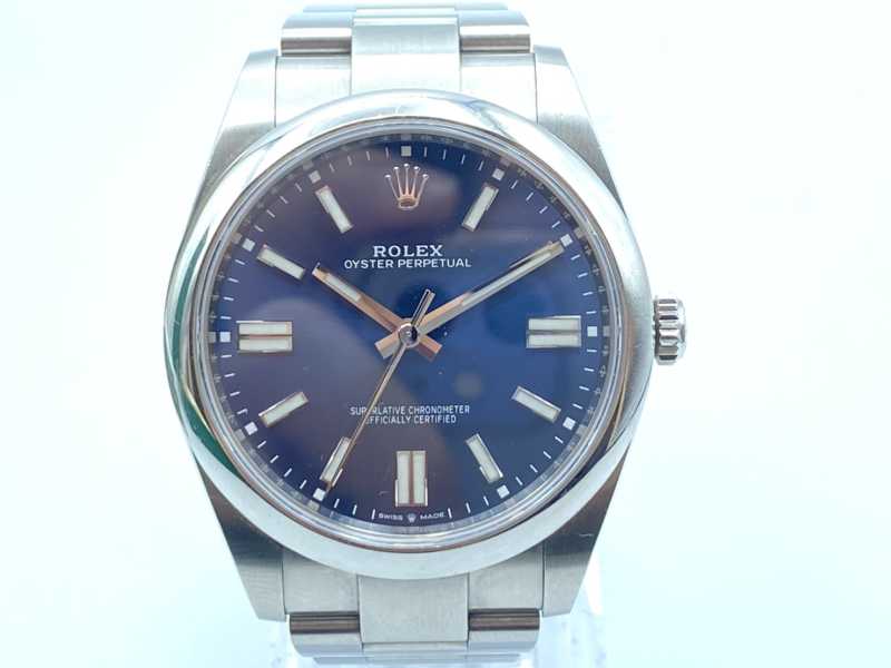 ロレックス高価買取 オイスターパーペチュアル 41 ブライトブルー文字盤 Ref.124300