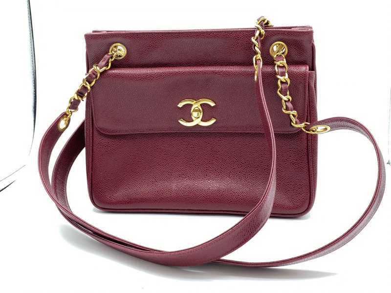 シャネル チェーン トートバッグ キャビアスキン