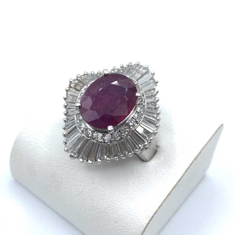 ルビー プラチナリング ルビー ダイヤ Pt900 13ｇ