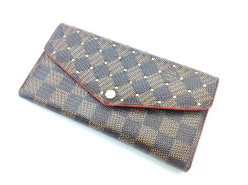 ルイヴィトン　買取　ポルトフォイユサラ スタッズ　ダミエ　Ｎ60123