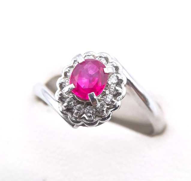 宝石買取　ルビーダイヤモンドリング　プラチナ