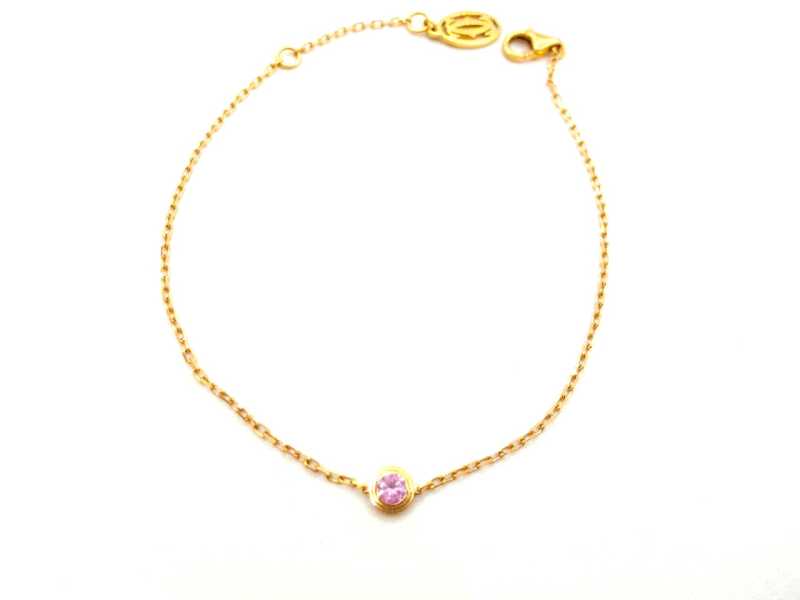 カルティエ買取 750YG ダムール ブレスレット ピンクサファイア