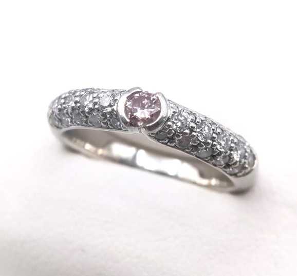 宝石買取　ピンクダイヤモンドリング　プラチナ