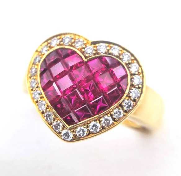 宝石買取　ルビーダイヤモンドリング　K18