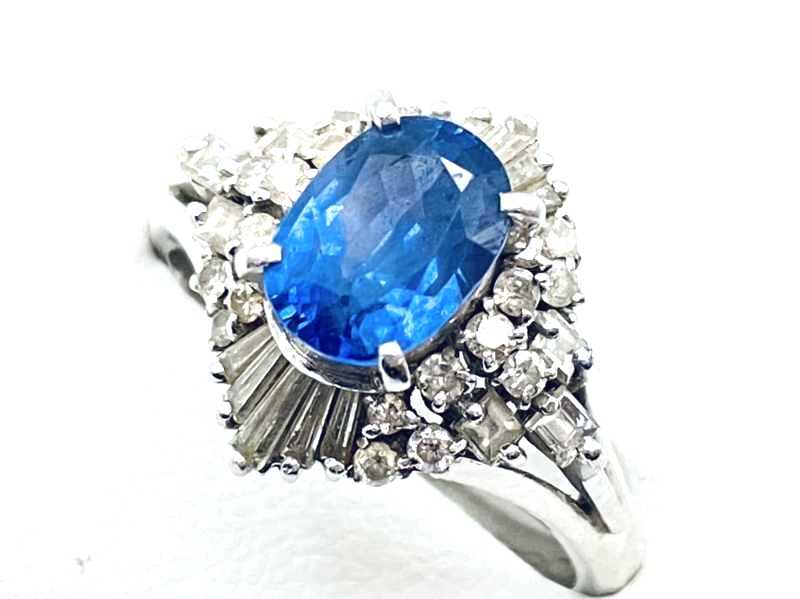 宝石買取 プラチナ台 サファイア ダイヤモンド デザインリング