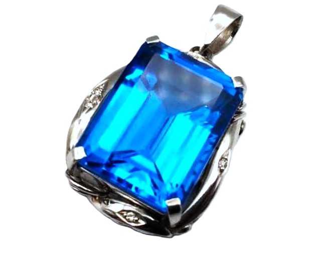 宝石買取 Pt900 ブルートパーズ ダイヤモンド ペンダント トップ