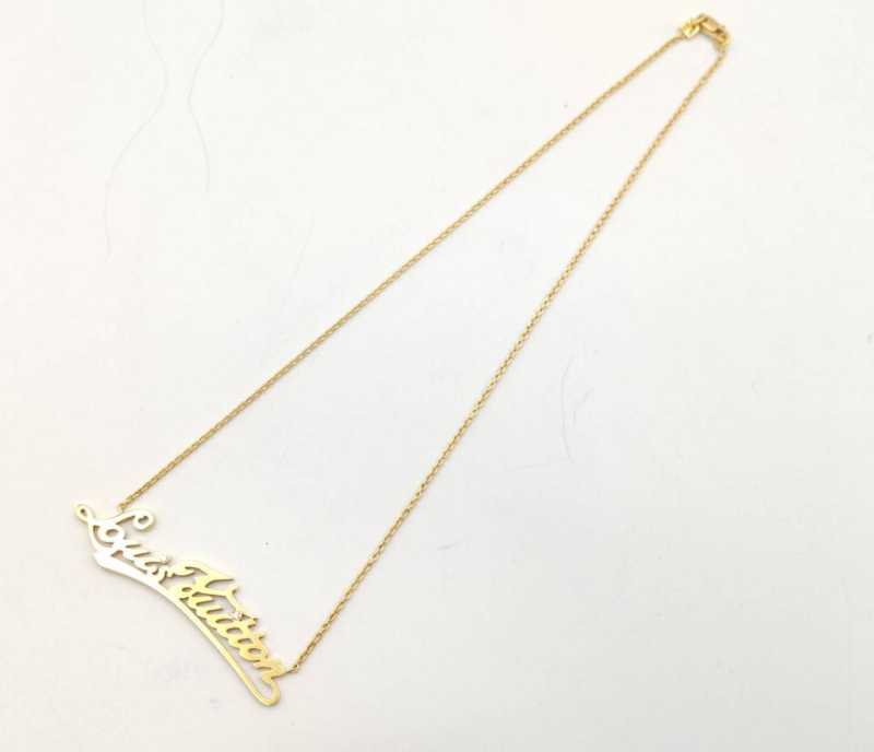 ルイヴィトン　買取　ロゴプレートネックレス　