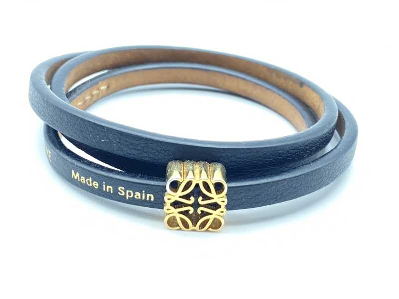 ロエベ買取 アナグラム レザー ブレスレット