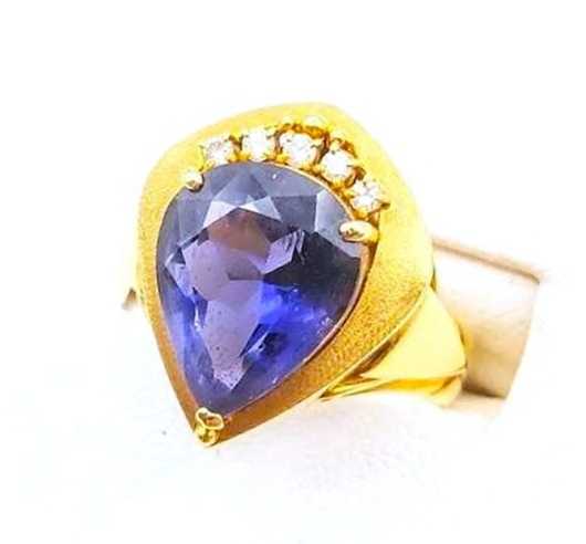 宝石買取　タンザナイトダイヤモンドリング　K18