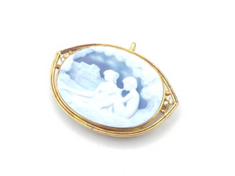 K18ブローチ　買取　カメオ