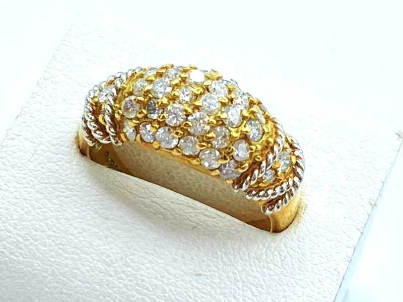 ダイヤモンド買取 K18 プラチナ コンビ台 ダイヤモンド 1.00ct デザインリング