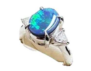 宝石買取 Pt900 ブラックオパール ダイヤモンド リング