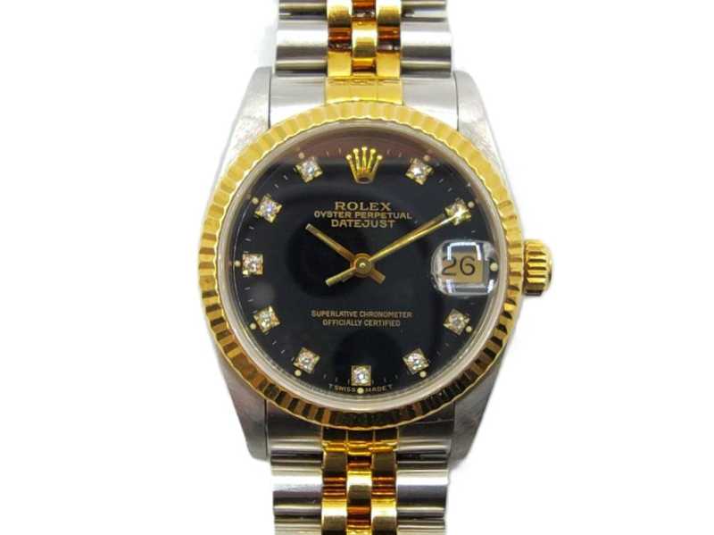 ロレックス買取 デイトジャスト 68273G ブラック文字盤