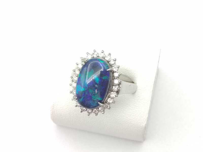 宝石買取 ブラックオパール 指輪 Pt900