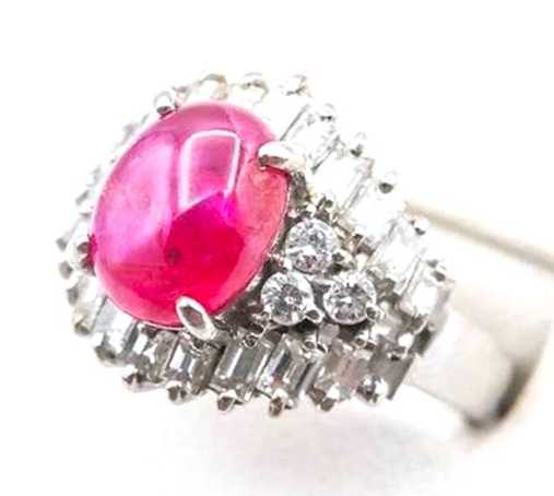 宝石買取　ルビーダイヤモンドリング　プラチナ