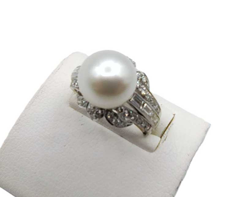 宝石買取 750WG パール ダイヤモンド リング