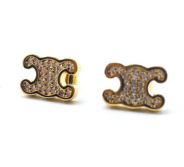 セリーヌ買取　トリオンフピアス　ラインストーン