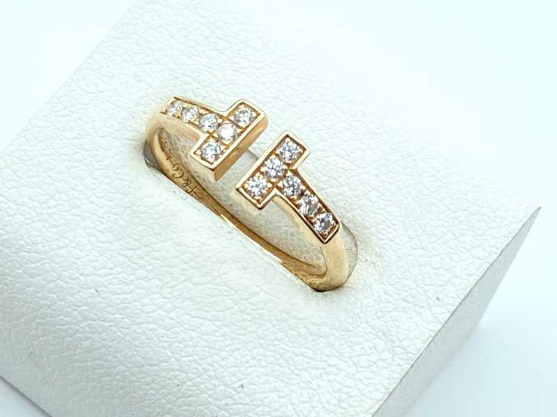 ティファニー買取 750YG Tワイヤー リング ダイヤ #8