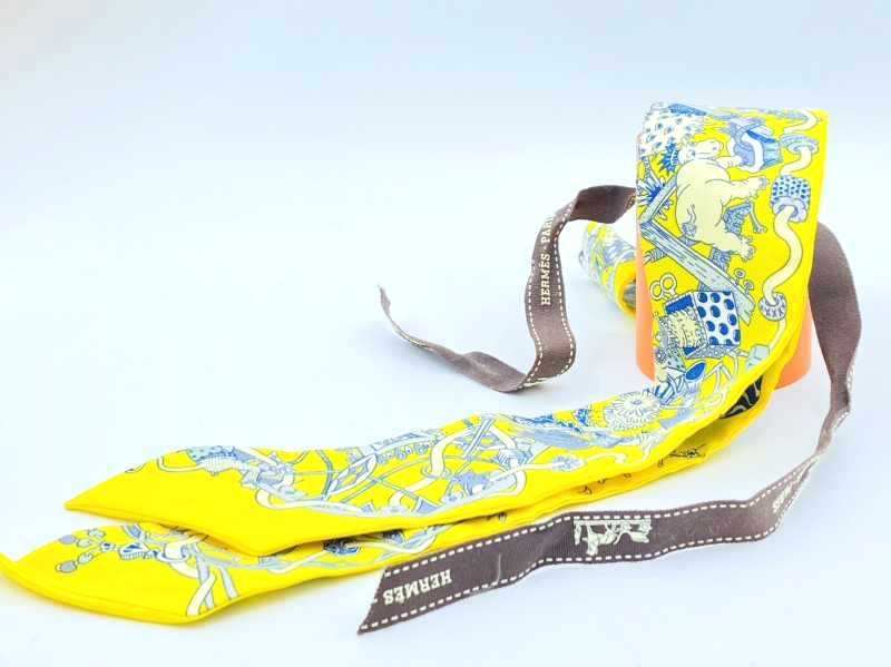 エルメス買取 ツイリースカーフ シルク イエロー