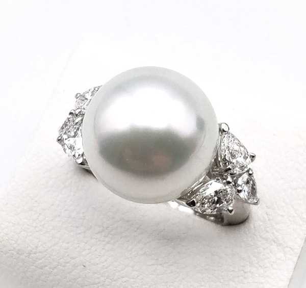 宝石買取　パールダイヤモンドリング　プラチナ