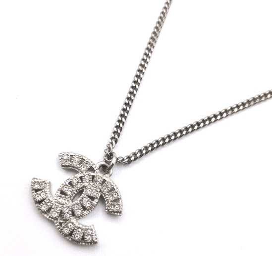 シャネル買取　ココマークラインストーンネックレス　09P