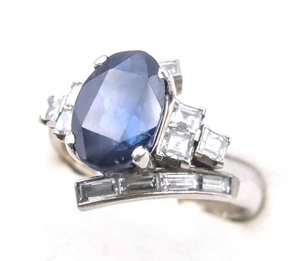 宝石買取 サファイアダイヤモンドリング プラチナ