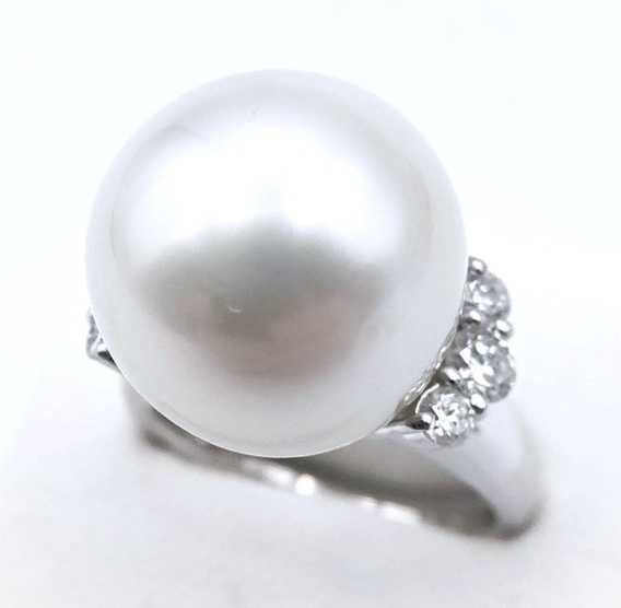 宝石買取　パールダイヤモンドリング　プラチナ