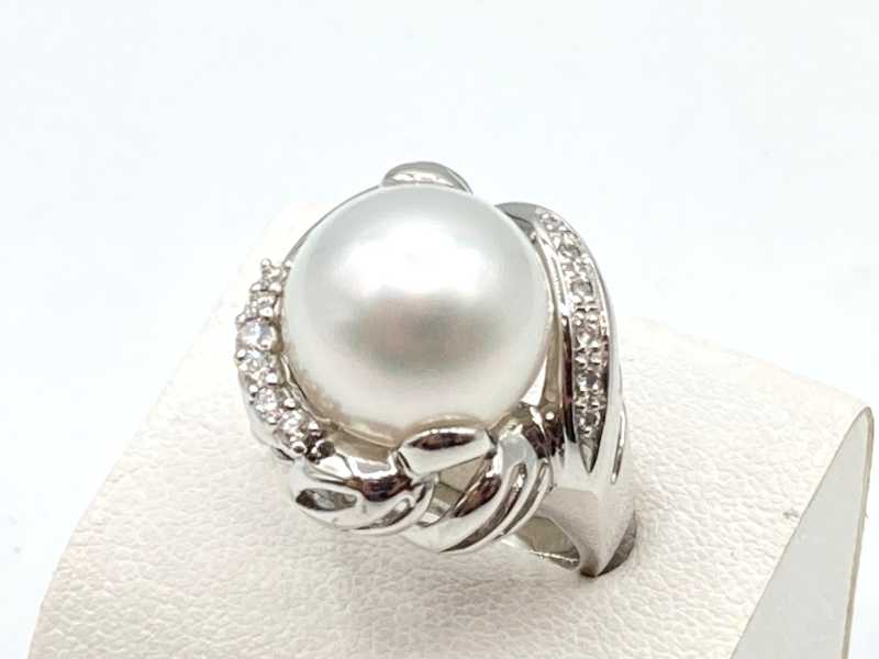 宝石買取 プラチナ台 パール ダイヤモンド デザインリング