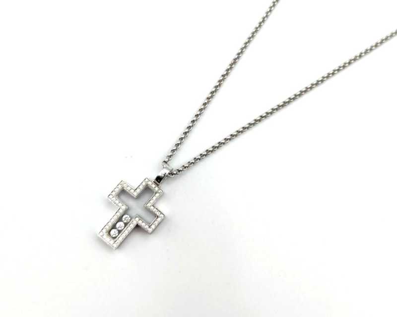 ショパール買取 ハッピーダイヤ クロス ネックレス